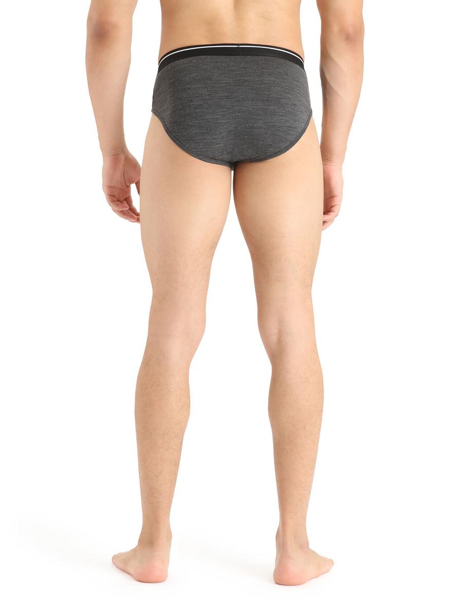 Jet Heather Icebreaker Merino Anatomica Briefs Men's Underwear | AU 1298KORI